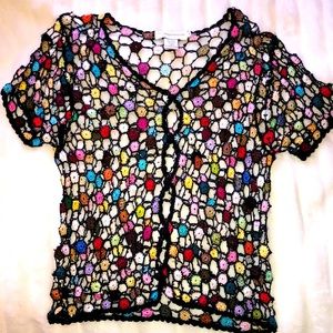 Compliments Rainbow mesh blouse
